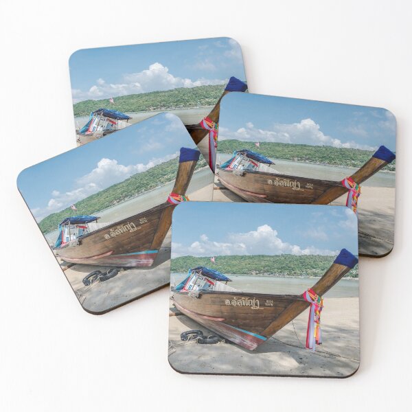 Item preview, Thailand fishing boat on the white sand beach laying on the side designed and sold by yurix.