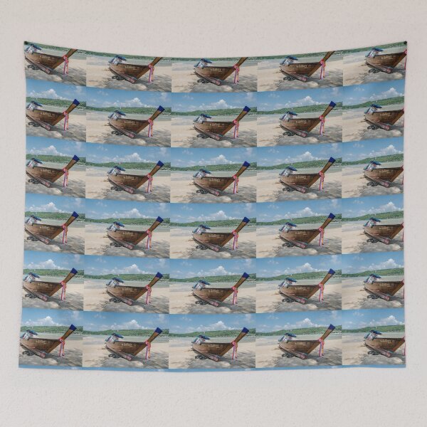 Item preview, Thailand fishing boat on the white sand beach laying on the side designed and sold by yurix.