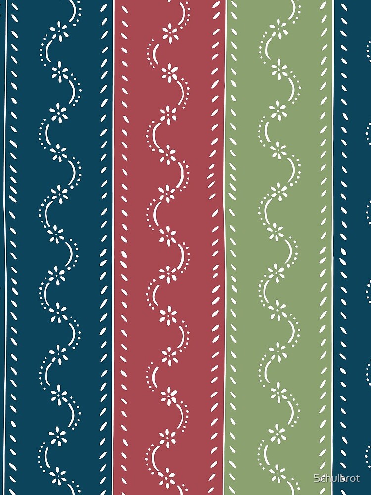 Retro scattered flowers, tri-colored in pastel-chalk colors by Schulbrot