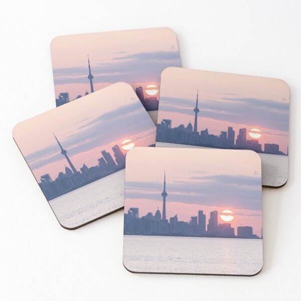 Item preview, Subtle - Toronto Skyline Sunrise in Soft Pinks Blues and Purples designed and sold by Georgia Mizuleva.
