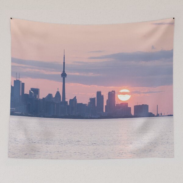 Item preview, Subtle - Toronto Skyline Sunrise in Soft Pinks Blues and Purples designed and sold by Georgia Mizuleva.