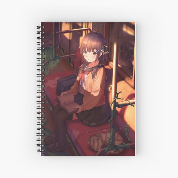 Cute anime girl Spiral Notebook by Aikeno