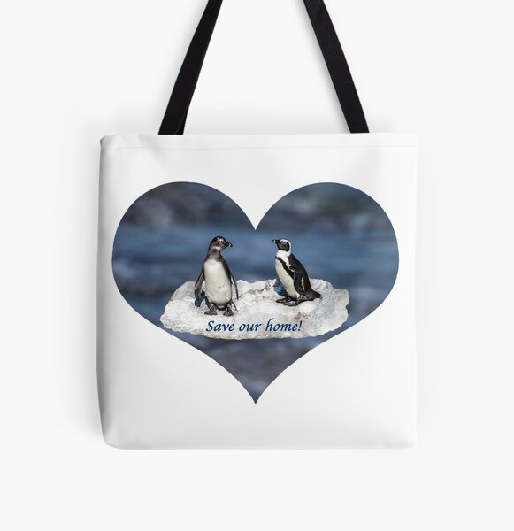 Save the planet, save our home, Pinguine Allover-Print Tote Bag