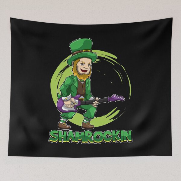Item preview, Shamrockin - Leprechaun With E-Guitar - Musician designed and sold by anziehend.