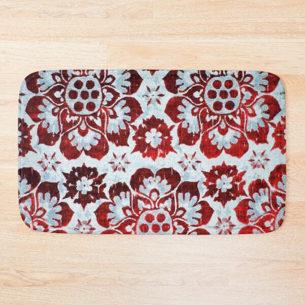 Item preview, ANTIQUE WHITE RED FLORAL VELVET WITH MEDICI EMBLEM  designed and sold by BulganLumini.