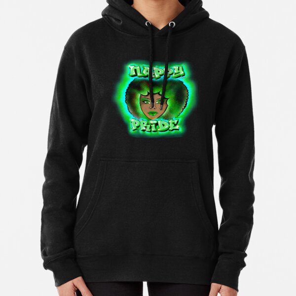 Nappy Pride: Afro Woman Green Mi Familia Series Pullover Hoodie