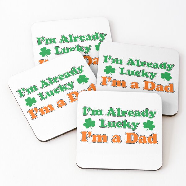 Item preview, Already Lucky I'm Dad Green Shamrocks Irish Luck designed and sold by jaycartoonist.