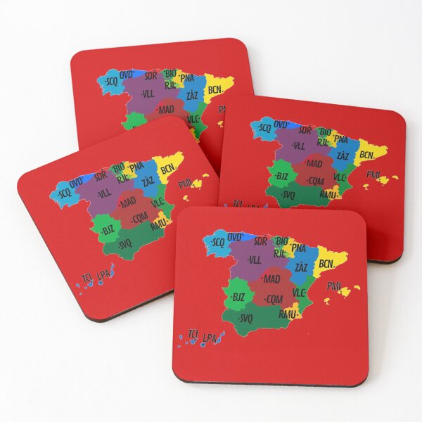 Item preview, Spanish map displaying communities and Travel Industry capital´s codes designed and sold by InVisibleColors.