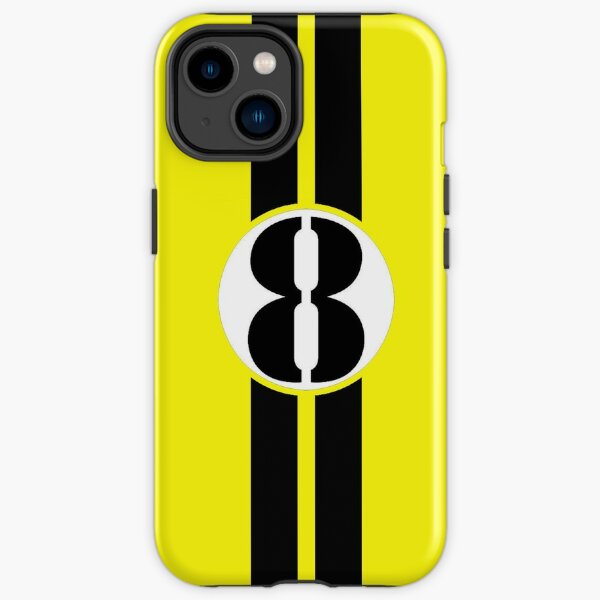 Rayas de carreras # 8 (negro y amarillo) Funda resistente para iPhone