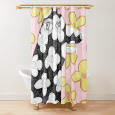 Wallpaper dog Shower Curtain