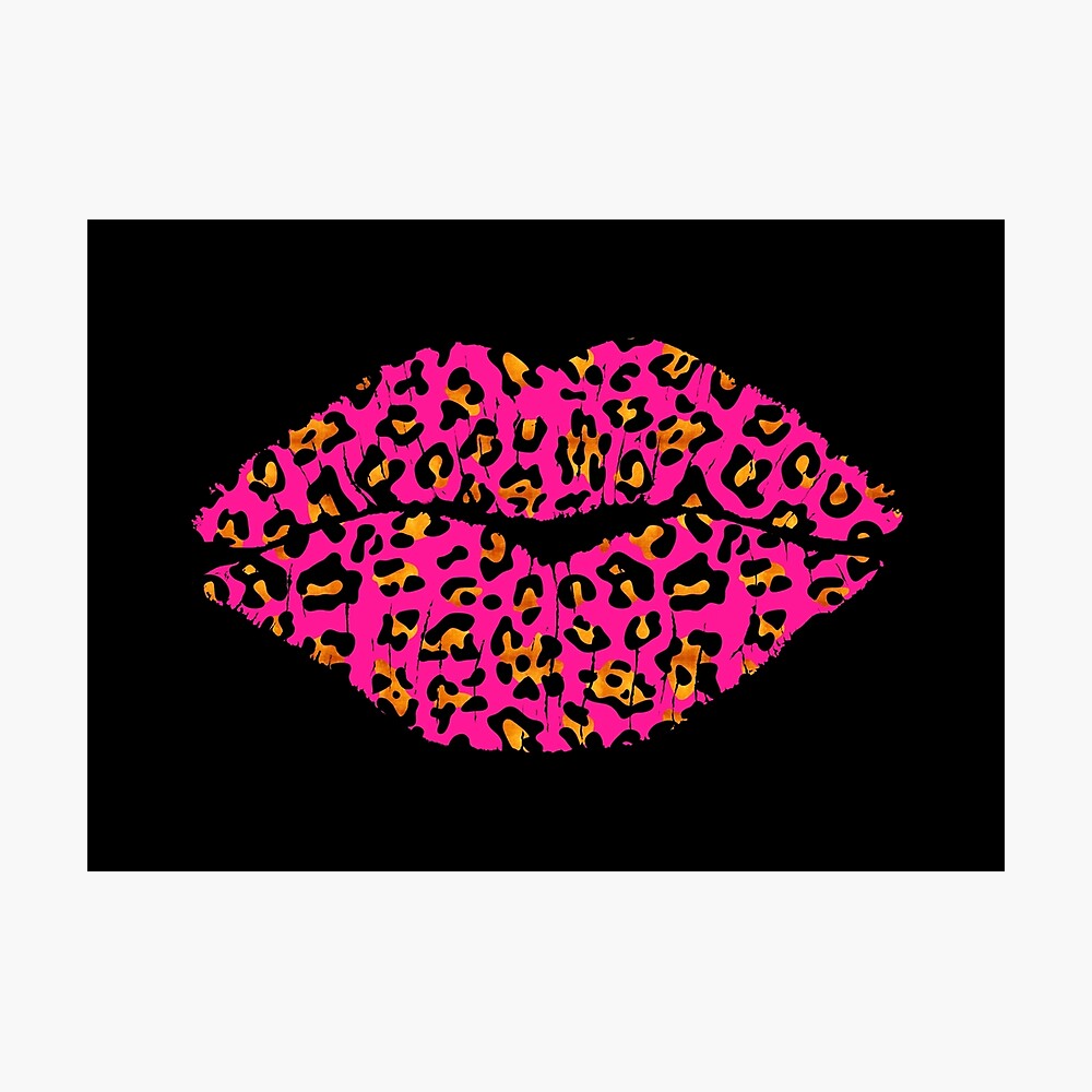 Kiss Leopard Lips Bad and Boujee LV Lips Print Leopard Lips