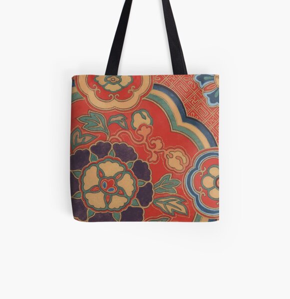 VINTAGE CHINESE BROCADE Pop Art All Over Print Tote Bag