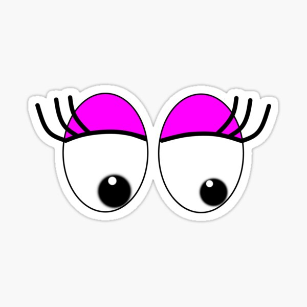 Cartoon Eyes Stickers With Lashes Sticker For Sale By Crherrera