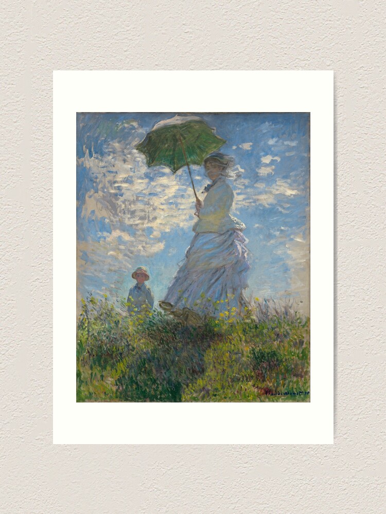The Promenade woman with a parasol various sizes Canvas Print by Claude Monet