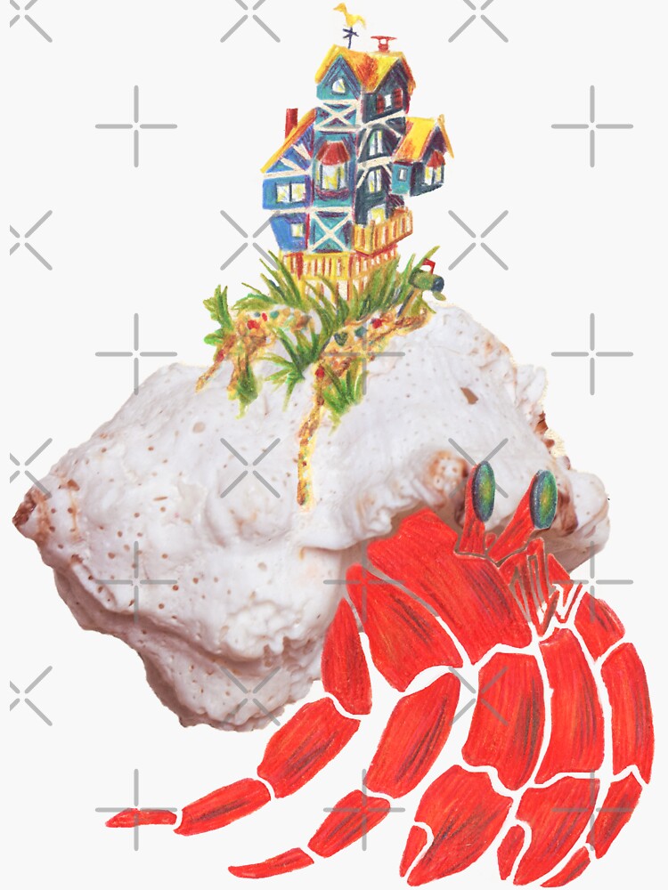 Thumbnail 3 of 3, Sticker, crab pattern designed and sold by Gypsopani.