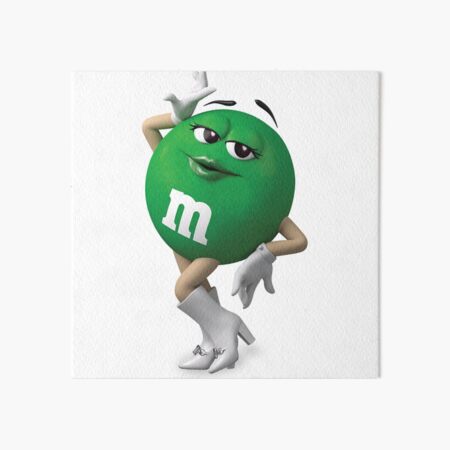 Green M&M Art Board Print