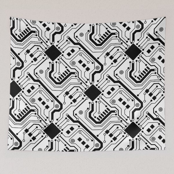 Item preview, Printed Circuit Board - Black on White designed and sold by Hodgepodge Bricolage.