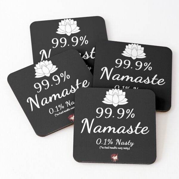 Artikelvorschau, 99,9% Namaste 0,1% Böser weißer Text entworfen und verkauft von TWMBDesigns.