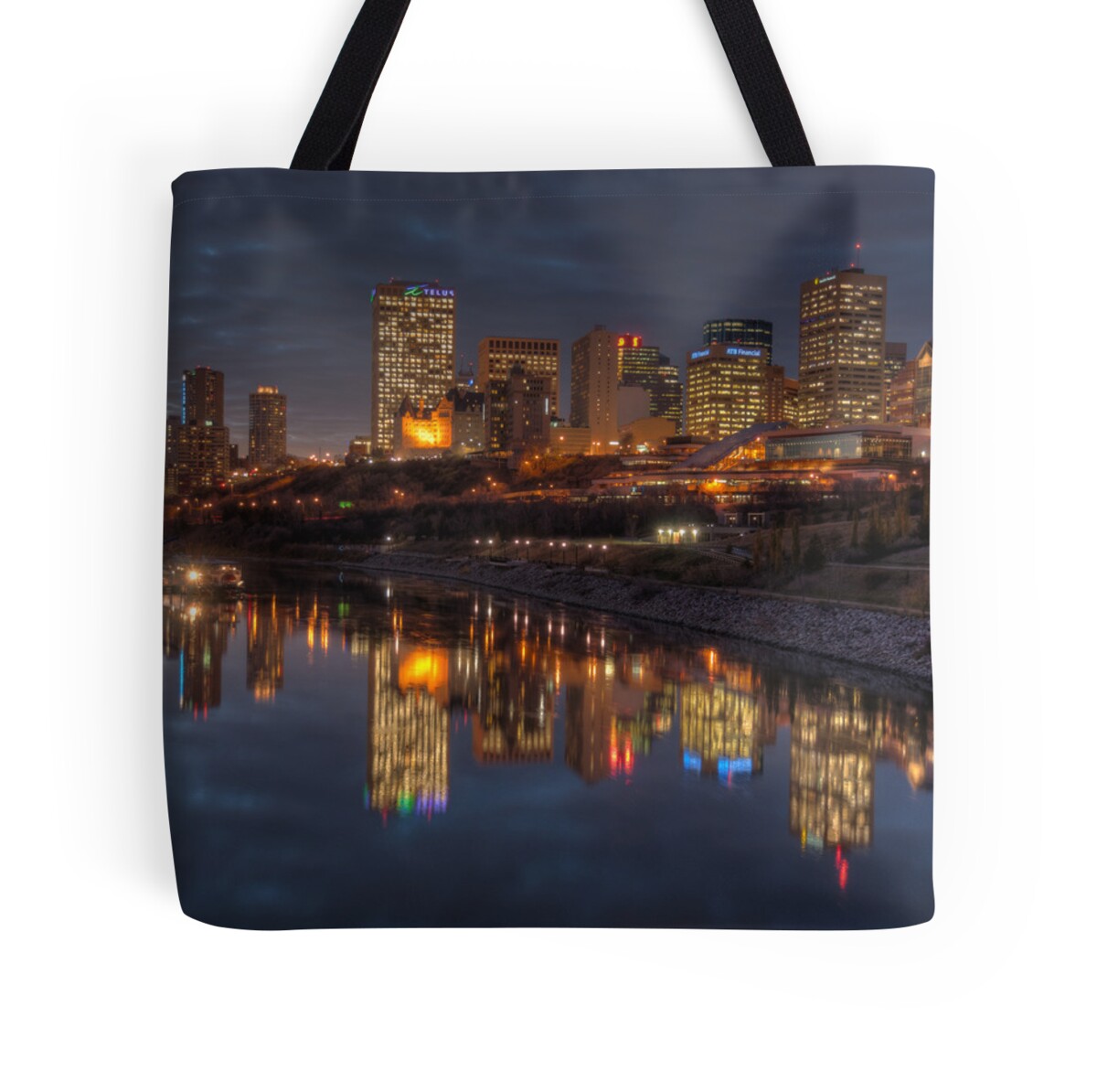 "Cloudy evening over Edmonton, AB Canada" Tote Bags by camfischer