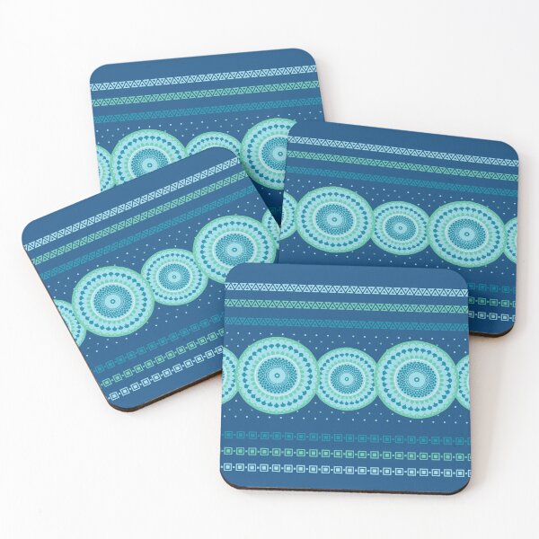 Item preview, Classic Blue and Aqua Geometric designed and sold by batikandesigns.
