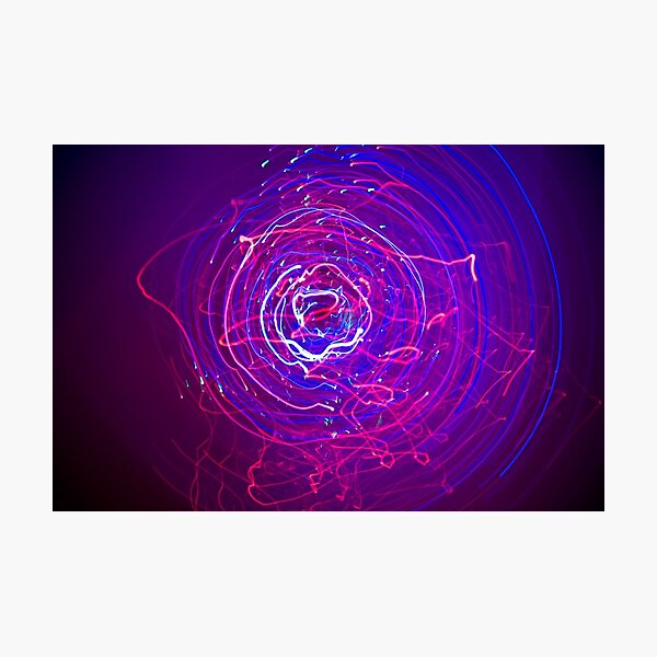 Neon Light Vortex Photographic Print