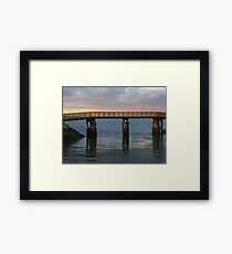 Wooden Walkway to the Jetty in Plymouth Harbor Framed Print