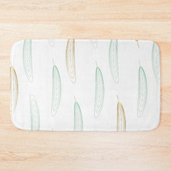 Item preview, Large Geometric Feather Pattern - Green & Gold #917 designed and sold by Natural Collective.