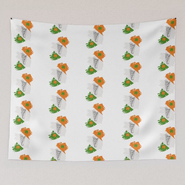 Item preview, Irish Flag Country Harp and Clover Design designed and sold by Jayrobs.