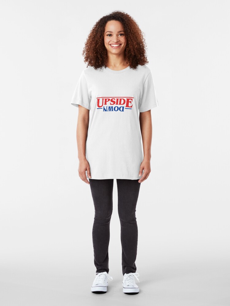 Alternate view of Upside Down Stranger Things Logo Style Slim Fit T-Shirt