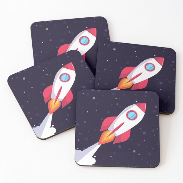 Item preview, Rocket in dark blue outer space designed and sold by tqueen.