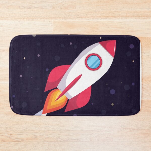 Item preview, Rocket in dark blue outer space designed and sold by tqueen.