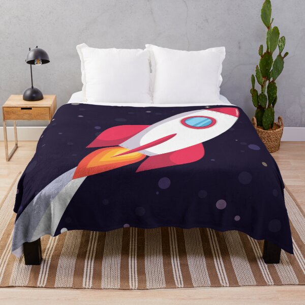 Item preview, Rocket in dark blue outer space designed and sold by tqueen.