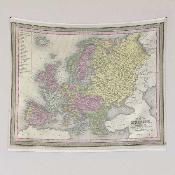 Item preview, Antique Map of Europe 1850 designed and sold by abbazabba.