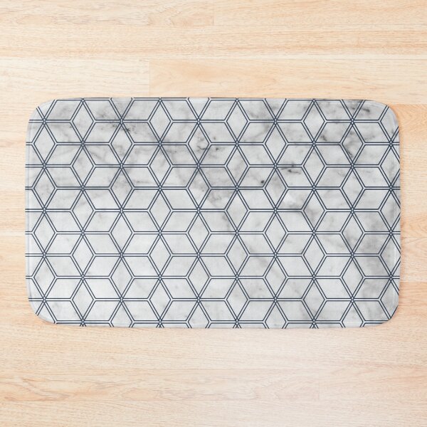 Item preview, Geometric Hive Mind Pattern - Marble & Navy #381 designed and sold by Natural Collective.