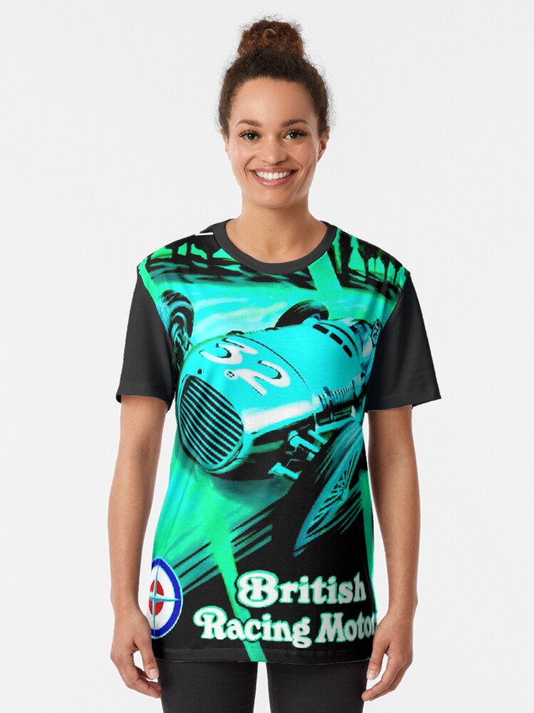 ""British Grand Prix" Vintage Auto Racing Print" Tshirt by posterbobs Redbubble brm graphic
