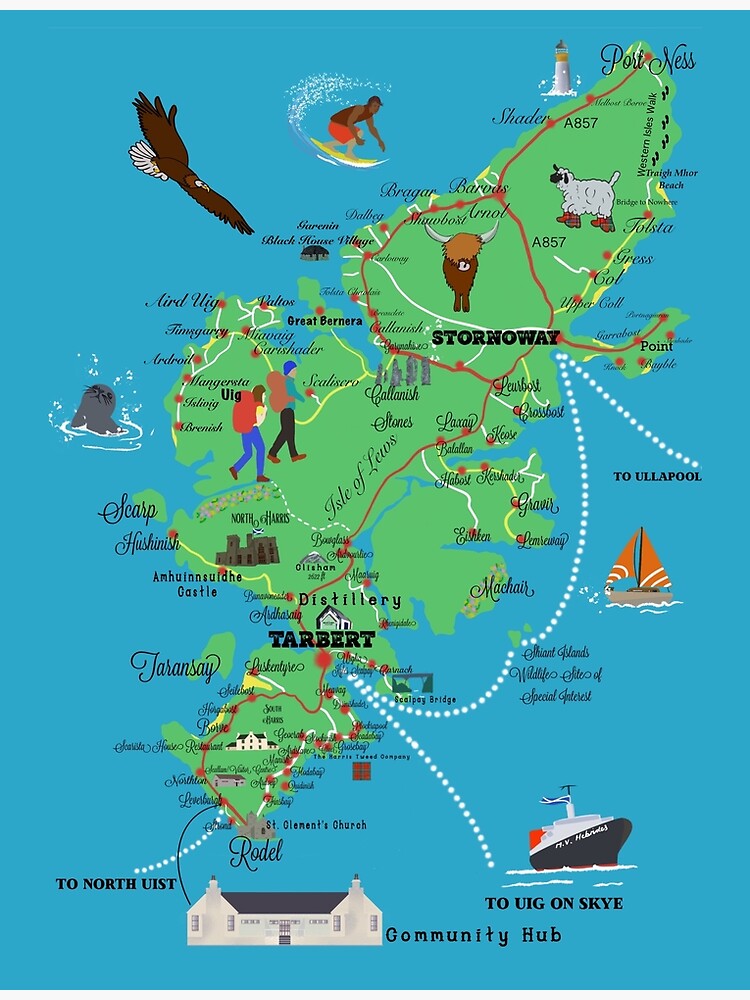 "Map of The Isle of Harris, Scotland. " Art Print for Sale by KrisMartin1834 Redbubble