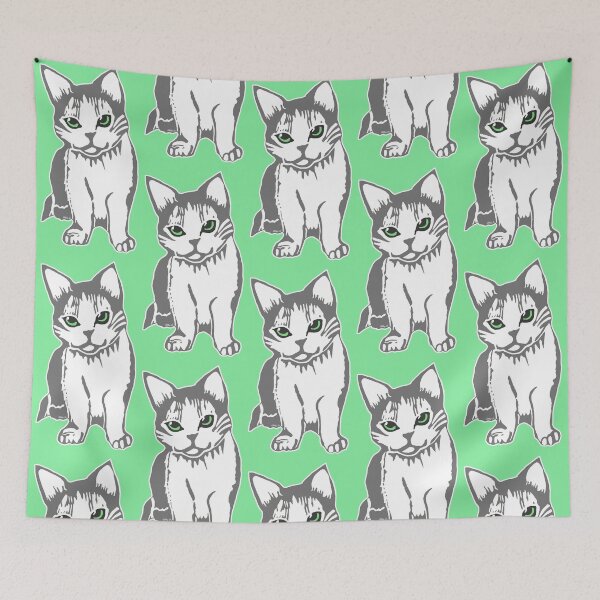 Item preview, Grey and White Cat with Jade Eyes designed and sold by Abigail Davidson.