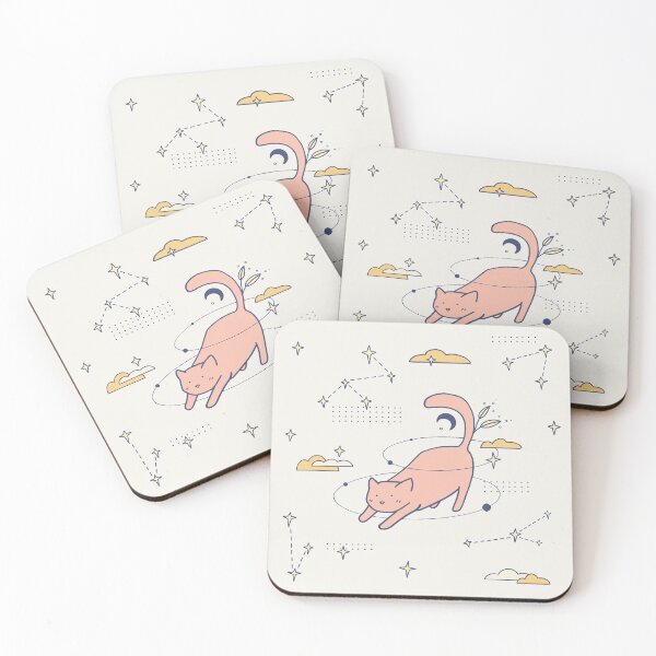 Item preview, Stretching cat with star constellations designed and sold by RebeccaCeleste.