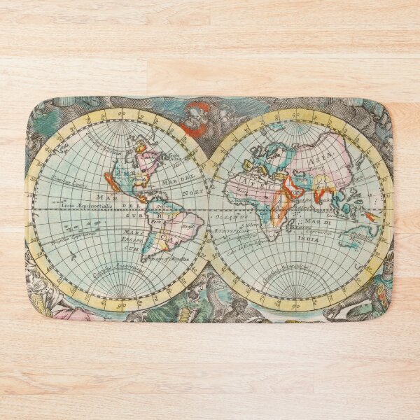 Item preview, 17th Century Map of the World in Color designed and sold by aleyna22.