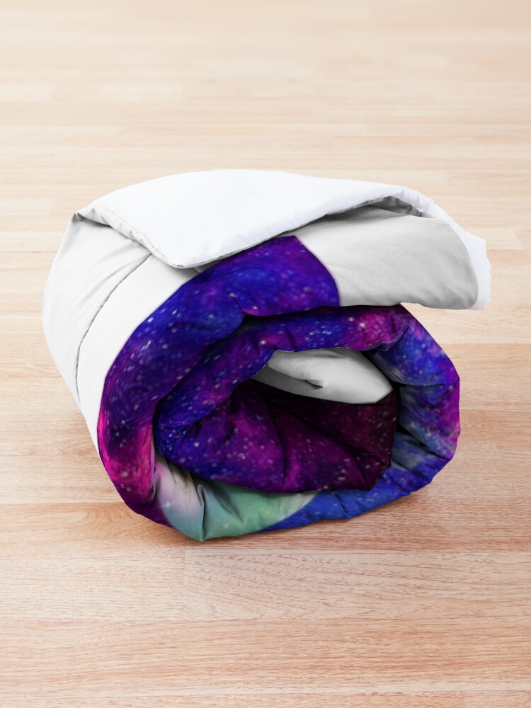 Alternate view of Galaxy Space Pizza Cat Comforter