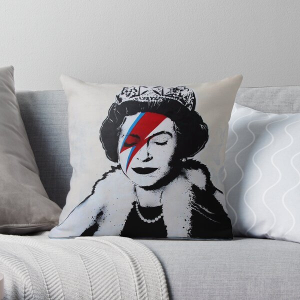 Banksy Queen Throw Pillow