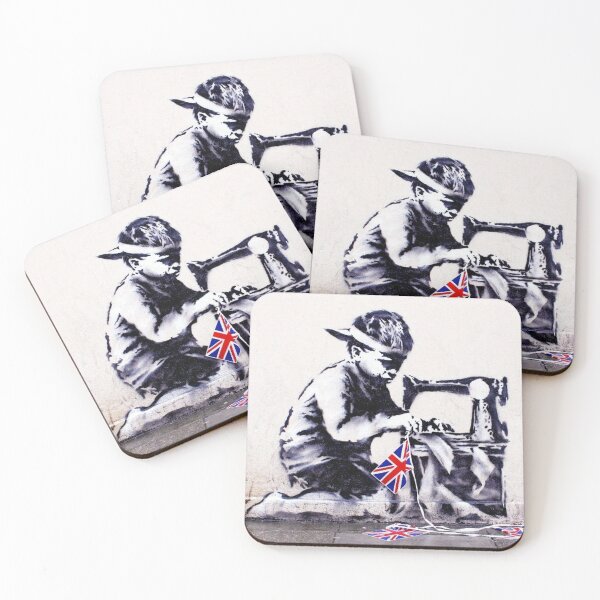Banksy Slave Labour Artwork. By Banksy Coasters (Set of 4)
