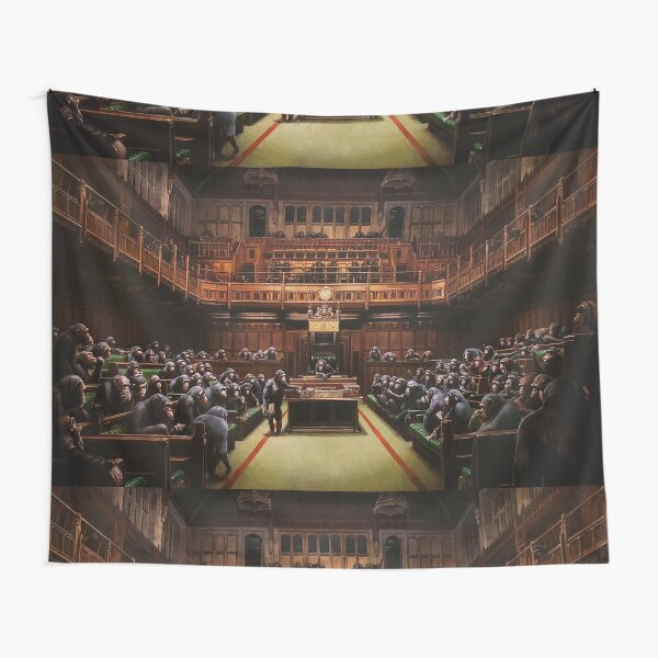 Banksy Devolved Parliament. Banksy Art Tapestry