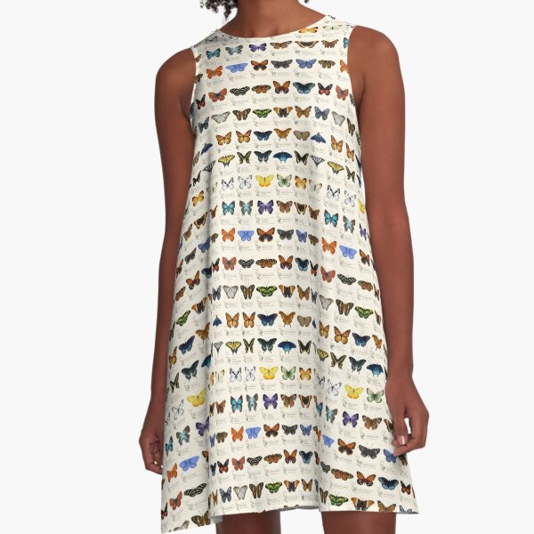 Butterflies of North America A-Line Dress