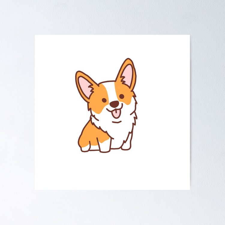 Cute Corgi Drawing Sticker