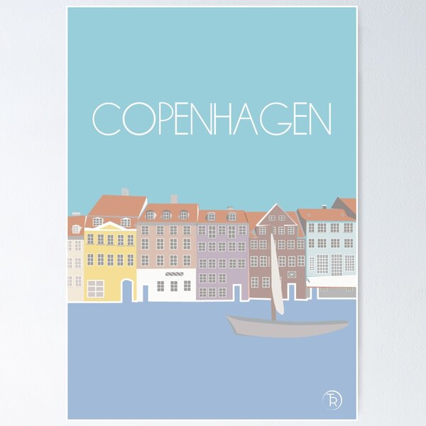 Item preview, Copenhagen Vintage Travel Poster designed and sold by Tsrounds.