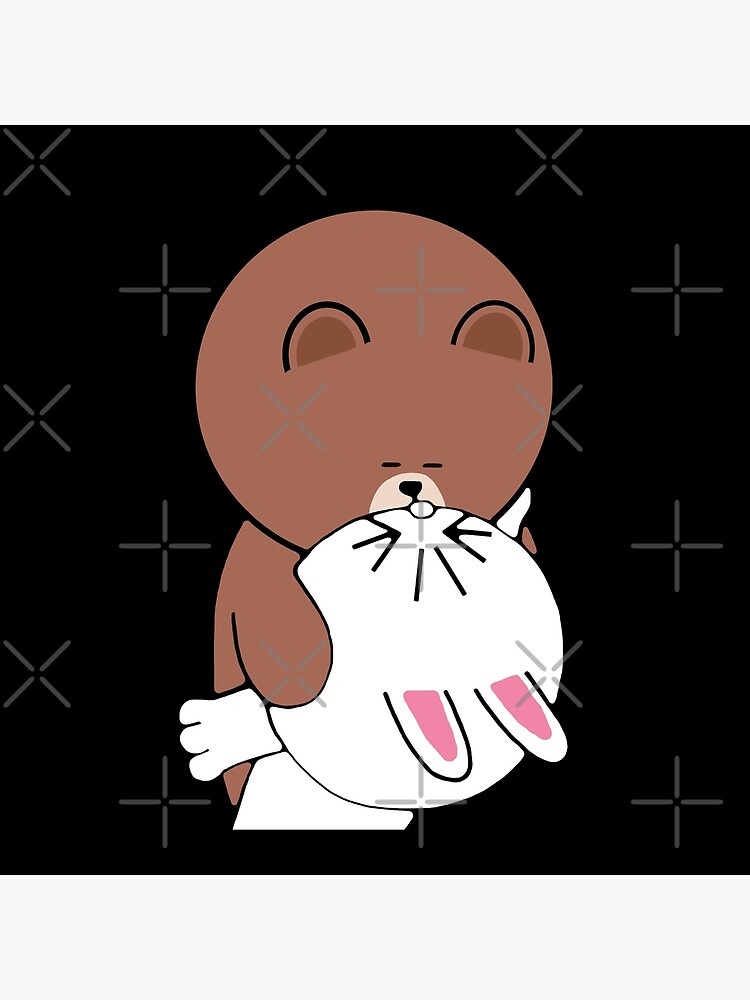 Cute brown bear cony bunny rabbit the kiss by tommytbird