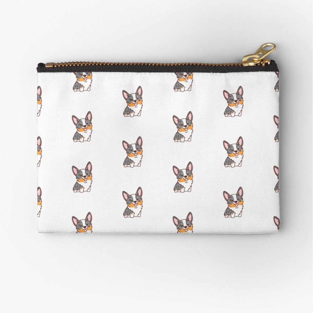 Cute Blue Merle Corgi Zipper Pouch