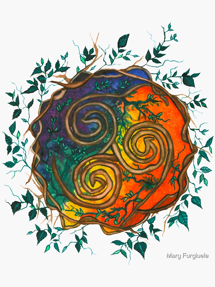 “Watercolor Triskelion in rainbow colors” Sticker for Sale by