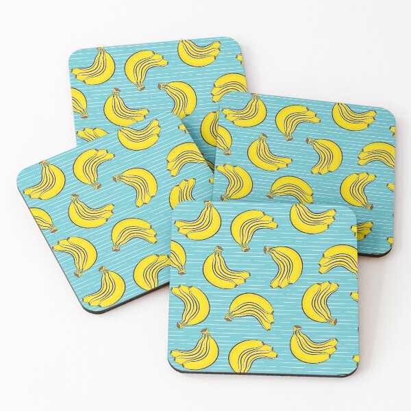 Item preview, bunch of bananas - blue stripes - fruit designed and sold by littlearrow.